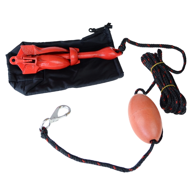 Fishing Kayak Anchor - مجموعة مراسي حمراء قابلة للطي مع